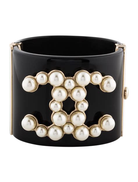 chanel cuff bracelet with pearl|the realreal chanel cuff.